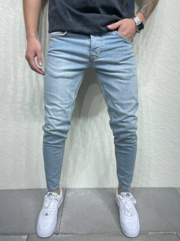 Модні світло-блакитні чоловічі джинси Д-688
