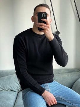 Черный мужской свитер осень-весна Т-785