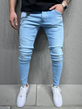 Блакитні однотонні молодіжні джинси Д-697