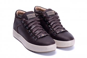 Стильні низькі темно-коричневі чоловічі шкіряні черевики Zangak Т-731