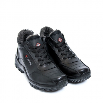 Мужские черные теплые ботинки Columbia на зиму Т-744