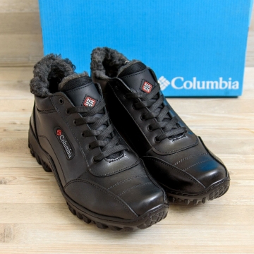 Мужские черные теплые ботинки Columbia на зиму Т-744