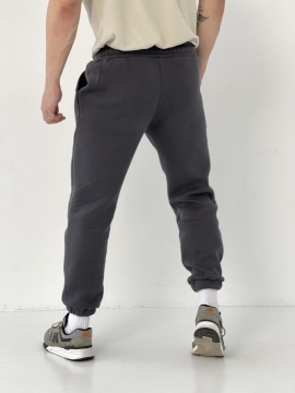 Темно-сірі спортивні штани на флісі Б-434