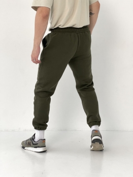 Чоловічі спортивні штани хакі на флісі Б-435