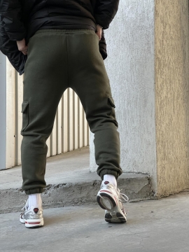 Спортивні штани штани хакі з кишенями Б-442