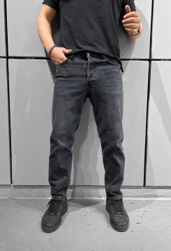 Модні чорні джинси прямого вільного крою Д-702