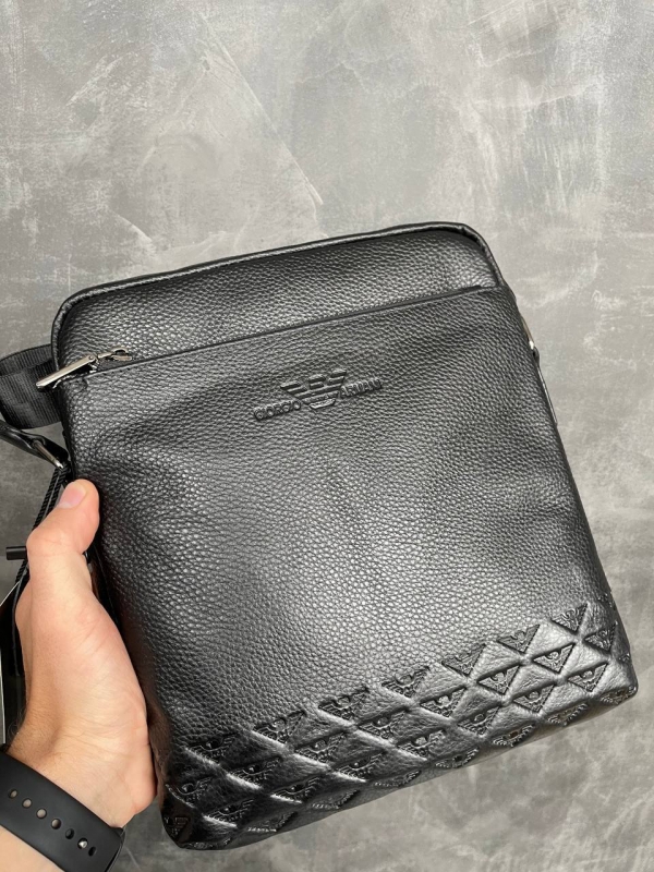Мужская кожаная сумка Armani через плечо С-84