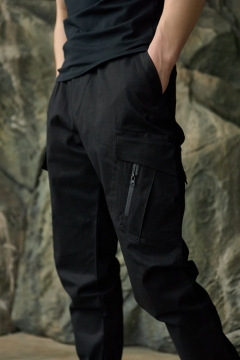 Чорні штани із щільного котону з кишенями Б-462