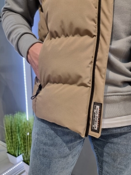 Базовая бежевая мужская жилетка весна осень К-967