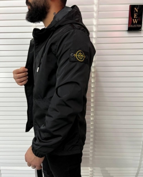 Брендовая мужская ветровка Stone island с капюшоном К-987