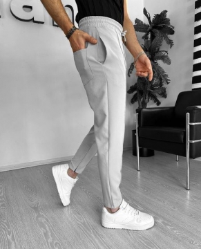 Сірі модні чоловічі штани на резинці Б-490