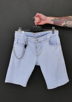 Блакитні джинсові шорти до коліна С-441