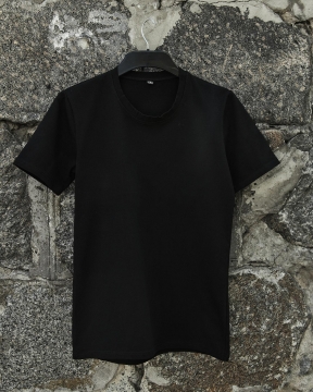 Чорна базова чоловіча футболка з круглим вирізом Ф-1145
