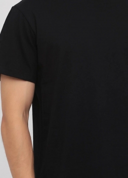 Черная мужская однотонная базовая футболка Ф-1163