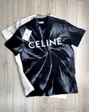 Модна чорна брендова футболка Celine Ф-1207