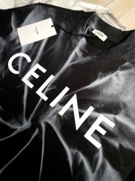 Модна чорна брендова футболка Celine Ф-1207