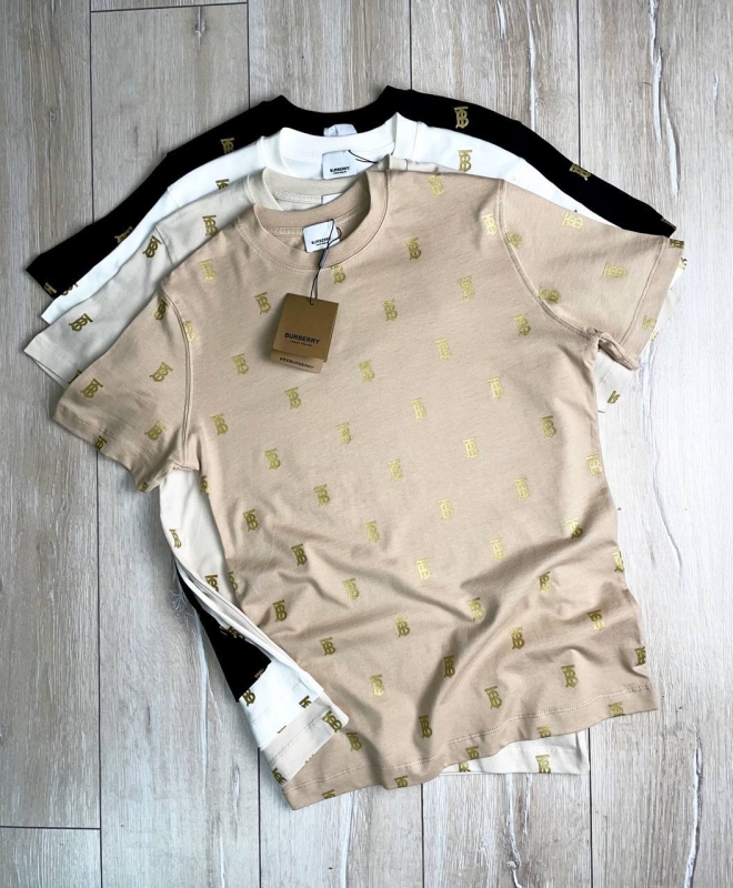 Брендовая бежевая футболка Burberry Ф-1211