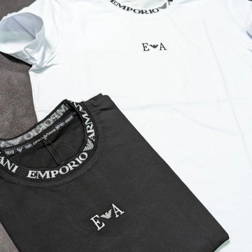 Стильная мужская футболка Armani (черная и белая) Ф-1214