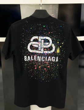 Чорна брендова футболка Balenciaga Paris Ф-1277