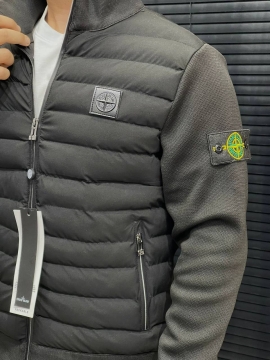 Брендовая мужская демисезонная стеганая куртка Stone island К-1057