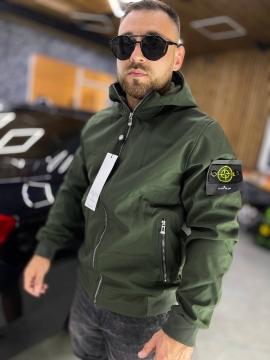 Мужская ветровка Stone island хаки К-1077