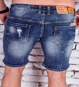 Темно-Синие Молодежные Джинсовые Шорты В-79