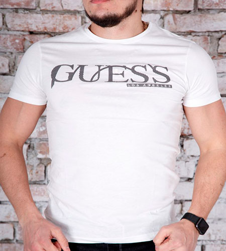 Белая Модная Футболка Guess Ф-269