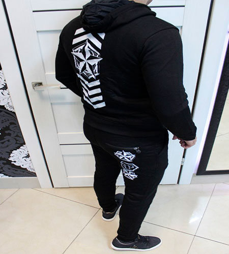 Черный Мужской Спортивный Костюм Plein K-57
