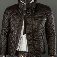 Черная Стеганая Мужская Куртка К-112