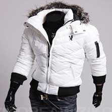 Белая Куртка с Меховым Воротником KR-68