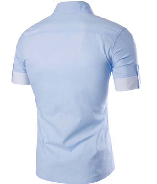 Голубая Рубашка С Коротким Рукавом Р-144