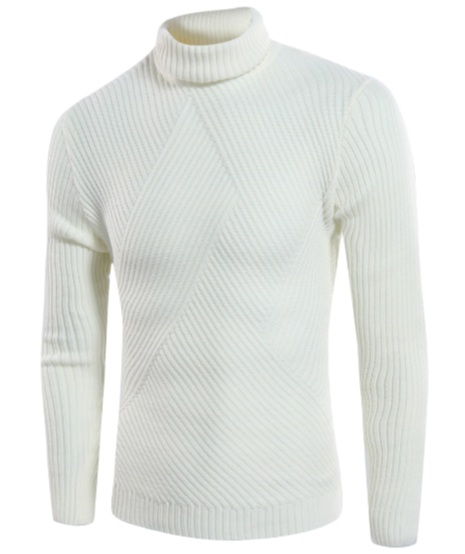 Белый Свитер Мужской Под Горло S-127