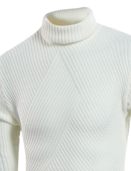 Белый Свитер Мужской Под Горло S-127