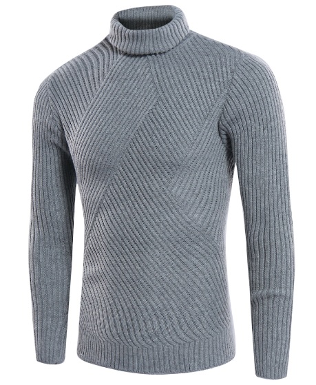 Серый Вязаный Свитер S-128