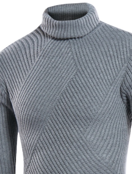 Серый Вязаный Свитер S-128