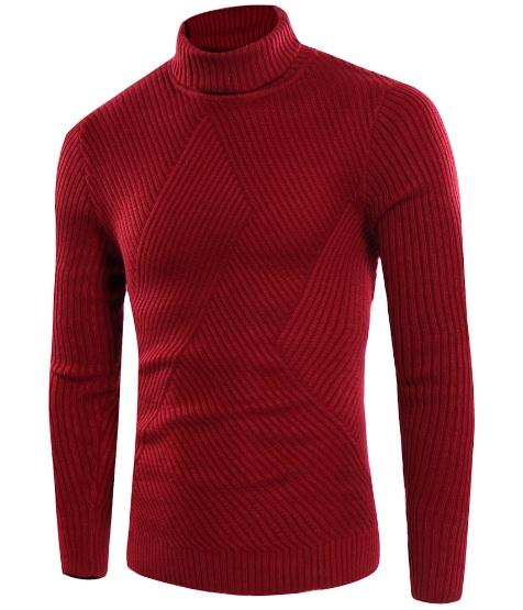 Красный Мужской Вязаный Свитер S-129