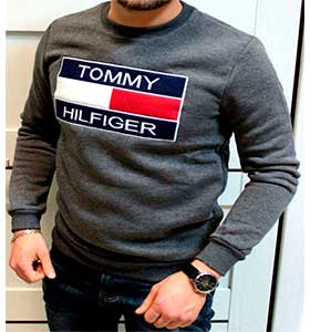 Мужская Серая Кофта Hilfiger S-139