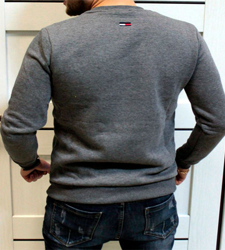 Мужская Серая Кофта Hilfiger S-139