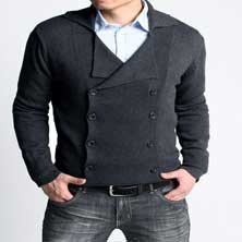 Темно-Серый Мужской Пуловер S-75