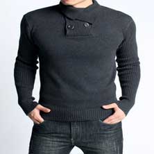 Темно-Серый Мужской Свитер S-82