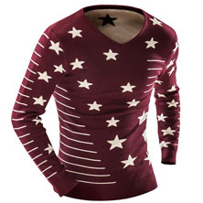 Бордовый Мужской Свитер S-86