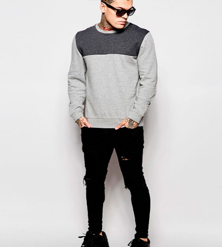 Серый Молодежный Свитшот S-97