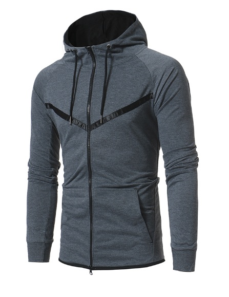 Серая Легкая Кофта на Змейке Т-146