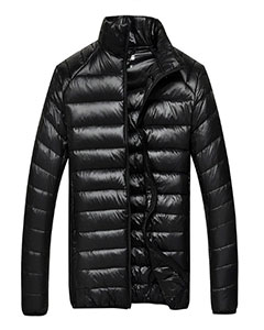 Спортивный Черный Мужской Пуховик Z-1313