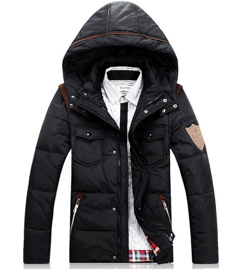 Черная Зимняя Куртка на Парня Z-1318