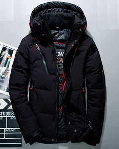 Черный Спортивный Пуховик Z-1331