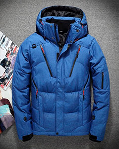 Спортивный Синий Мужской Пуховик Z-1333