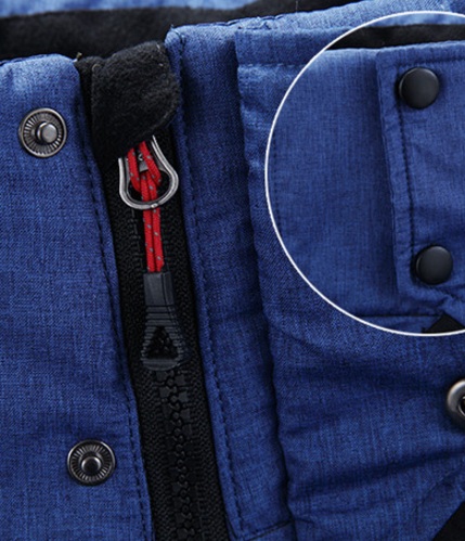 Спортивный Синий Мужской Пуховик Z-1333