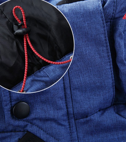 Спортивный Синий Мужской Пуховик Z-1333